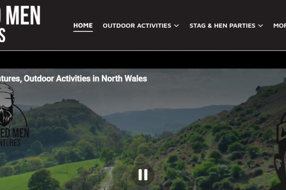 Screenshot of the Bearded Men Adventures website