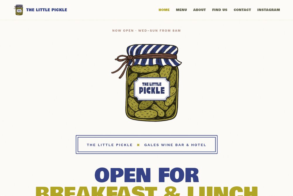 Screenshot of the The Little Pickle website