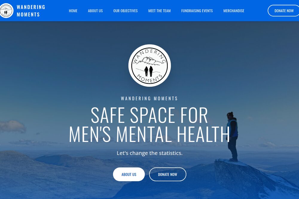 Screenshot of the Wandering Moments website